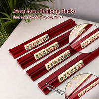 Support magnétique en bois massif pour tuiles de Mahjong américain avec règle de placement – Accessoire de jeu de table pour réunions familiales en intérieur