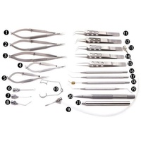 Juego de Instrumentos de Microcirugía para Cataratas de Acero Inoxidable de 21 Piezas con Caja de Esterilización, Venta Caliente de Fábrica con Certificación CE