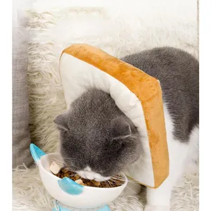 Suministros para mascotas Linda mascota Elizabeth Collar en forma de pan de felpa ajustable lindo suave perro gato collar