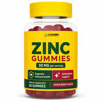 Fabrication sur mesure de suppléments en gommes de zinc à marque privée OEM ODM, soutien immunitaire et antioxydant, fabrication par contrat, 30 mg par portion