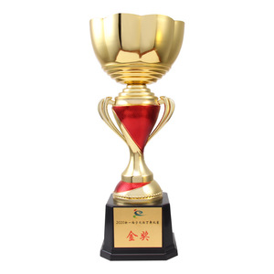 Trofeo de Metal Grande al por Mayor con Diseño de Flor sin Tapa y con Cinta Roja, Premios de Trofeo de Metal Grandes - Product Image 5