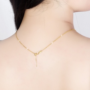 Kalung Wanita Universal Rantai Mutiara Chopin yang Dapat Disesuaikan dengan Penetranan Jarum Berhias Manik-manik Perak Sterling S925 - Product Image 4