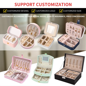 Nuevo estilo, pendiente de viaje, anillo, collar, caja de almacenamiento de joyería, caja de regalo de cuero impermeable, organizador para mujer - Product Image 6