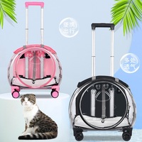 Nouvelle Arrivée Poussette pour Animaux de Compagnie en Plastique Acrylique Transparent avec Fermeture Éclair, Résistante à l'Eau, Écologique, Roues Semi-Circulaires Solides et Portables, Gain de Place