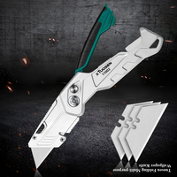 Couteau multifonctionnel en alliage d'aluminium pratique pour la livraison express, métal industriel, couteau pliable pratique