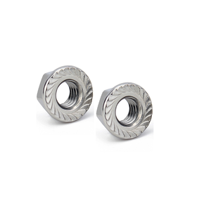 Écrous hexagonaux à bride en acier inoxydable 316/304/201 M3M4M5M6M8M10M12M14M16M20 avec <span class=keywords><strong>rondelle</strong></span> dentée antidérapante <span class=keywords><strong>intégrée</strong></span> et écrous de blocage hexagonaux - Product Image 2