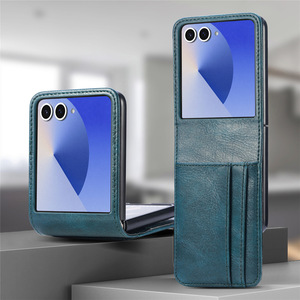 Funda de Teléfono Plegable de Cuero con Ranuras para Tarjetas, a la Moda, para Samsung Z Flip 7 6 5 <span class=keywords><strong>4</strong></span> 3, Ultrafina, Antigolpes, Cubierta Trasera - Product Image 5