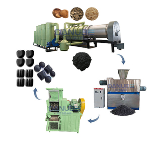 Hornos Continuos de Pirólisis de Biocarbón, Planta de Procesamiento de Briquetas de Carbón Vegetal de Cáscara de Coco y Aserrín de Bambú - Product Image 1