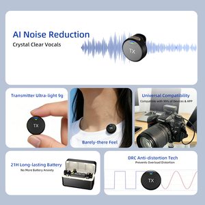 Micrófono Lavalier Inalámbrico Profesional de 2.4GHz con Succión Magnética, Micrófono <span class=keywords><strong>Invisible</strong></span> con Cancelación de Ruido para Grabación de Vlogs - Product Image 2