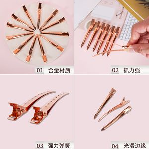 Les pinces à cheveux originales Superbrush en alliage, forme bec de canard, 15,3 cm, dorées, 6 pièces par carte, usage quotidien - Product Image 5