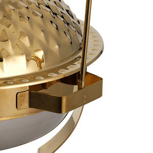 Set Perlengkapan Chafing Dish Buffet Mewah 6L dari Stainless Steel Emas, untuk Penyajian Komersial, Pemanas, dan Penyimpanan Makanan untuk Katering - Product Image 2