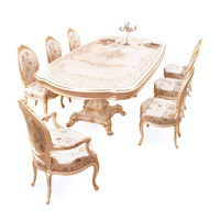 Table à manger en bois massif antique avec ensemble de chaises en bois pour la salle à manger, meubles de salle à manger à domicile, chaises de salle à manger de restaurant