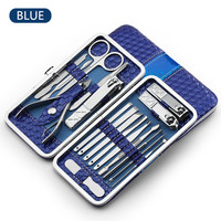 18 pièces inoxydable professionnel manucure kit de manucure pédicure ensemble pour salon de manucure et usage familial