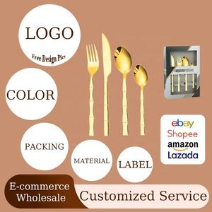 Bộ dao dĩa GEMEI bán buôn, kiểu dáng cổ điển, tùy chỉnh, 6 món, khuyến mãi, bộ thìa và dĩa đánh bóng gương, bộ dao dĩa bằng thép không gỉ - Product Image 6