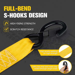 Tali Pengikat Otomatis BUNKER INDUST dengan Ratchet <span class=keywords><strong>2</strong></span>" X 8ft 3375lbs, Tali Pengikat Model Bolt-on dengan Klip Pengaman untuk Truk Trailer - Product Image 3