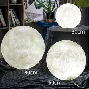 Luminária de Chão LED Minimalista Decoração de Casa Sala de Estar Quintal Lâmpada Lua 3D Luz de Canto com Pedestal - Product Image 5