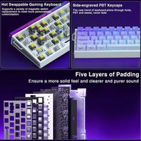 Clavier mécanique de jeu AULA HERO 68HE USB à interrupteurs magnétiques RGB, déclenchement rapide, retour 8K, filaire, clavier personnalisé pour l'e-sport
