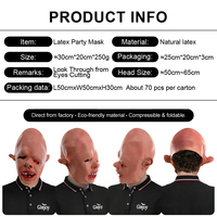 Masque en latex démon à un œil, capuche de tête d'horreur pour fête d'Halloween, accessoire effrayant personnalisable