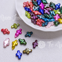 Perles de culture d'eau douce baroques en forme de croix colorées Muses Jewels pour la fabrication de colliers et bracelets - Perles en pierre naturelle