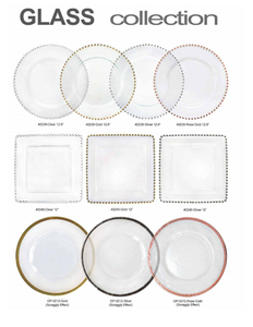 Plato de <span class=keywords><strong>cena</strong></span> de cristal <span class=keywords><strong>para</strong></span> restaurante, plato de <span class=keywords><strong>cena</strong></span> debajo de la placa de oro transparente con cuentas, cargador <span class=keywords><strong>para</strong></span> decoración de boda - Product Image 4