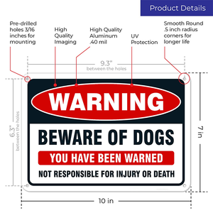 Cartello di Avvertimento 'Attenzione <span class=keywords><strong>Cane</strong></span>' in Alluminio Antiruggine, Segnale di Sicurezza per Esterni Personalizzabile per Cancelli/Recinzioni - Product Image 3