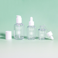 Flacon compte-gouttes en plastique de 15ml 30ml 50ml PETG Bouteille de sérum d'huile essentielle transparente vide Bouteille d'emballage de luxe pour cosmétiques et soins de la peau