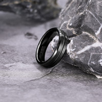 Bagues en carbure de tungstène rainurées noires brossées OAHLAN, anti-rouille, étanches, 6 mm/8 mm, pour hommes, mariage, fiançailles, dropshipping