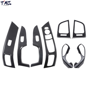Accessoires intérieurs pour voiture LHD, ensemble complet, garniture de tableau de bord en plastique noir imitation carbone, kit de couverture 2012-2016 pour Elantra Taiwan - Product Image 2