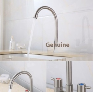 Lavabo traditionnel en acier inoxydable <span class=keywords><strong>avec</strong></span> <span class=keywords><strong>deux</strong></span> trous et <span class=keywords><strong>deux</strong></span> poignées Noyau de valve en céramique pour <span class=keywords><strong>robinets</strong></span> d'eau froide et chaude - Product Image 6