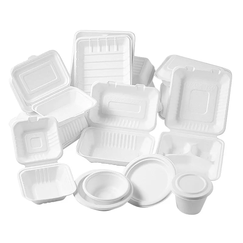 Sinh Thái bao bì thực phẩm 6 "phân hủy sinh học vỏ sò lấy đi giấy container compostable dùng một lần mía bã mía Burger hộp