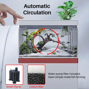 MINI Betta acrylique autonettoyant avec lumière <span class=keywords><strong>LED</strong></span> filtre <span class=keywords><strong>de</strong></span> pompe à <span class=keywords><strong>eau</strong></span> support <span class=keywords><strong>de</strong></span> téléphone en plastique petit réservoir d'<span class=keywords><strong>aquarium</strong></span> <span class=keywords><strong>de</strong></span> poissons <span class=keywords><strong>Nano</strong></span> - Product Image 5