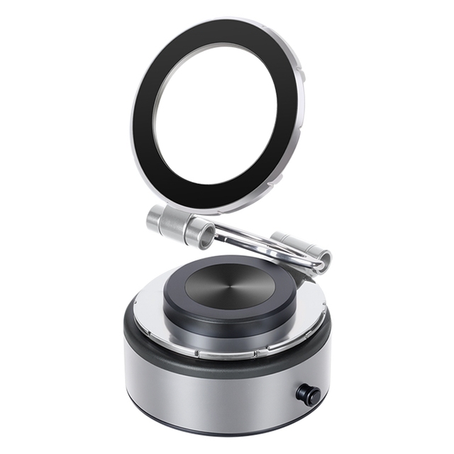 Automatic Electric Suction Desktop Phone Holder, Vacuum Adsorption Cell Phone Mount, Foldable Adjustable Rotating for All Phones