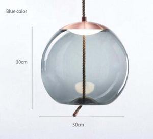 Lampe suspendue en verre à la forme d'un vitrail, design nordique moderne, luminaire décoratif d'intérieur, ampoules E27 - Product Image 2