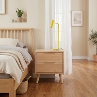 Table de chevet en bois massif de caoutchouc nordique avec 2 tiroirs, armoire de rangement moderne et simple pour chambre à coucher