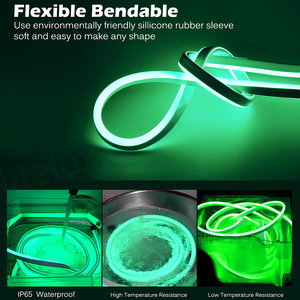 Tira de Luces LED de Neón de Silicona de 1 cm de Ancho, 50 Metros, DC12V DC24V, 5 mm, 6 mm, 8 mm, Vista Lateral/ Superior, IP67, Flexible - Product Image 3