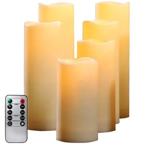 Bougies Led de la télécommande Festival de noël, ensemble de lumières de flamme mobiles, vente en gros, bougies LED sans flamme clignotantes