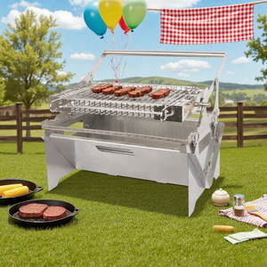 Custom Barbecue Grill Wood <strong>Charcoal</strong> <strong>and</strong> <strong>Gas</strong> <strong>BBQ</strong> Fire Pits Grill Outdoor Camping Flip <strong>BBQ</strong> Grill Set - Product Image 6