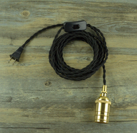 Kit de cordon pour lampe suspendue, support de lampe suspendue avec interrupteur, douille de lampe en bronze
