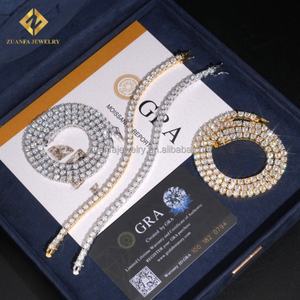 ส่งจากสหรัฐอเมริกาขายดี S925เงินฮิปฮอปเย็น4มม. VVS1 Moissanite เพชรมาตรฐานห่วงโซ่และชุดสร้อยข้อมือ - Product Image 2