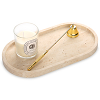 Plateau de toilette en marbre commode de rangement porte-bijoux plateau de service plateau de luxe étanche parfum décoratif ovale pour la décoration intérieure