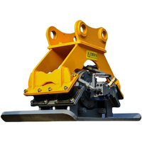 YDX Compacteur vibrant hydraulique jaune pour excavatrice, pour fondations, sols meubles et pavés, Gear 5-40