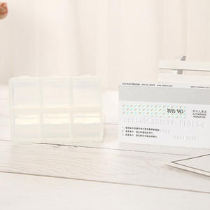 Caja de Plástico Transparente para Joyería y Arte de Uñas, con 6 Compartimentos, Tapa de Doble Fila con Apertura Independiente, Estuche para Pastillas - Product Image 3