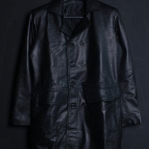 Manteau long en cuir pour homme, vêtement de mode en gros, en cuir de haute qualité, à manches longues, pour l'extérieur - Product Image 2