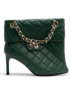 أحذية نسائية قصيرة أنيقة مخصصة لعام <span class=keywords><strong>2026</strong></span> من الجلد بمقدمة مدببة وكعب رفيع مع تصميم حقيبة يد وسلسلة معدنية - Product Image 4