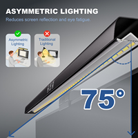 Lampe LED de bureau à fixation par pince de 50 cm, barre lumineuse pour écran d'ordinateur suspendue avec contrôle tactile, alimentation USB-C pour le bureau, l'étude et la lecture