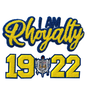 Parche Bordado en Chenilla con la Inscripción 'I Am Royalty 1922', Parche Termoadhesivo de Forma Irregular, Parches de Regalo - Product Image 1