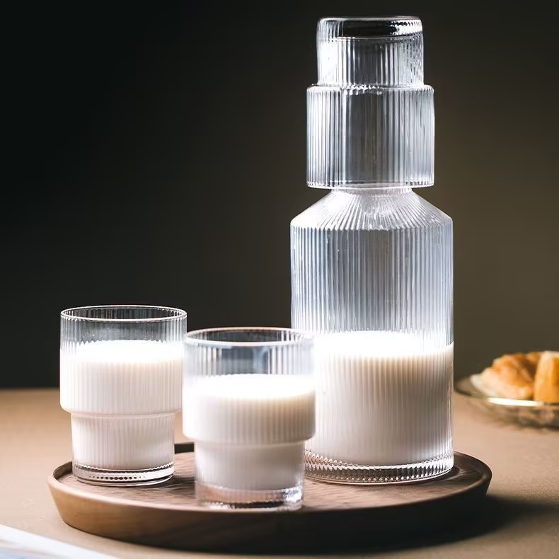 hand made 300ml glass water cup 700mlwhiskey glass bottle set