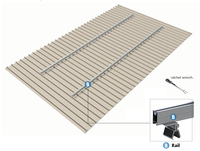 Système de montage de panneaux solaires à joint naturel en métal ondulé trapézoïdal Al6005-T5+SUS304 de l'usine Yuens