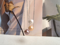 Parfait rond blanc 5A véritable collier pendentif perle d'eau douce Edison en argent sterling 925