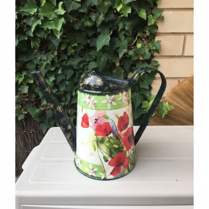 กระป๋องน้ำโลหะเคลือบลายดอกไม้แบบดั้งเดิมเหมาะสำหรับใช้ในบ้านสวนของขวัญรดน้ำและของตกแต่งในร่มแบบชนบท - Product Image 1